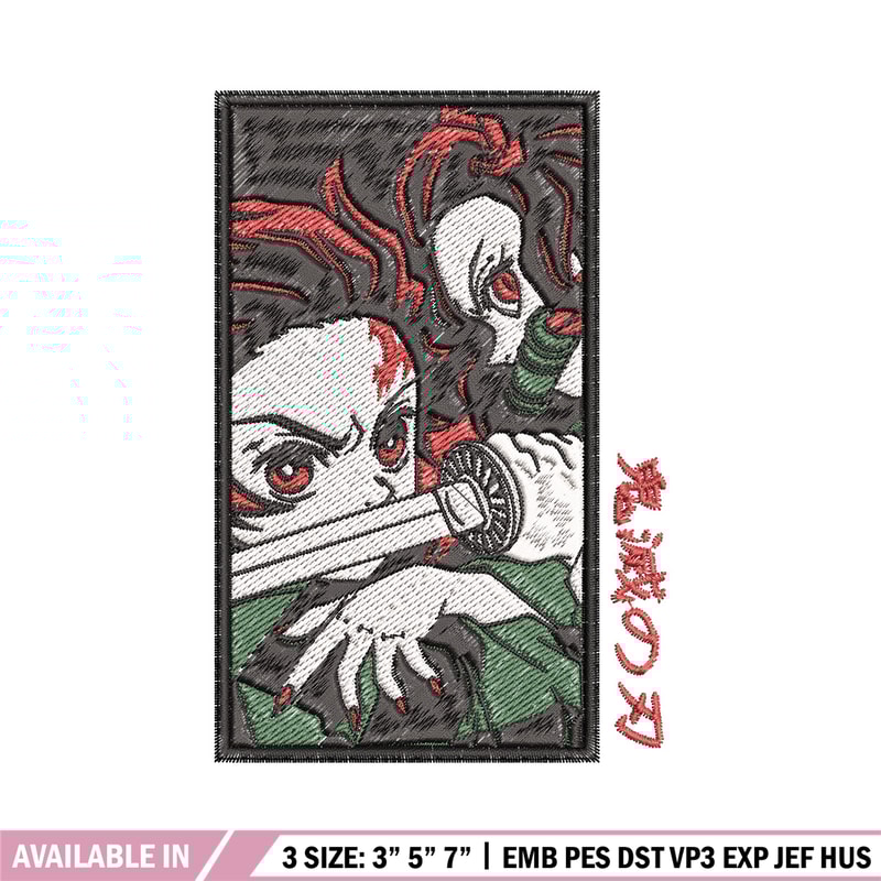 Kamado family embroidery design, Tanjiro embroidery, Embroidery shirt, Embroidery file, Anime design,Digital download.jpg