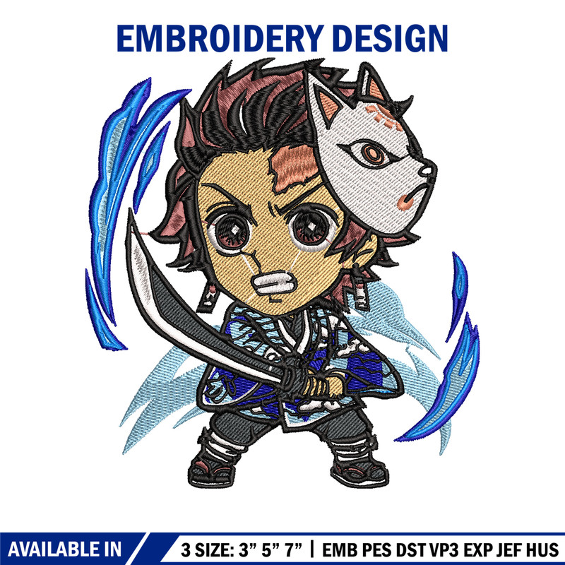 Tanjiro chibi embroidery design, Kimetsu no Yaiba embroidery, embroidery file, anime design, anime shirt, Digital download.jpg