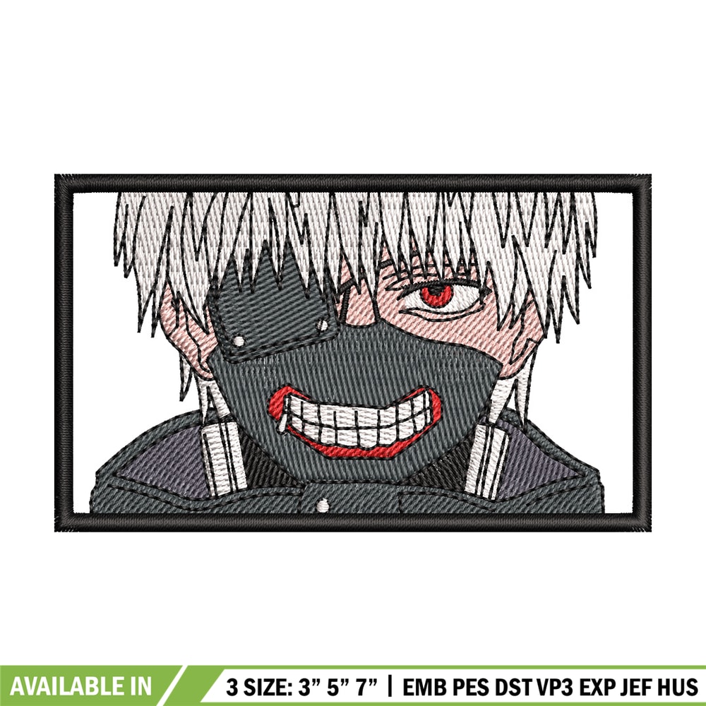 Ken kaneki embroidery design, Kaneki embroidery, Embroidery shirt, Embroidery file, Anime design, Digital download.jpg