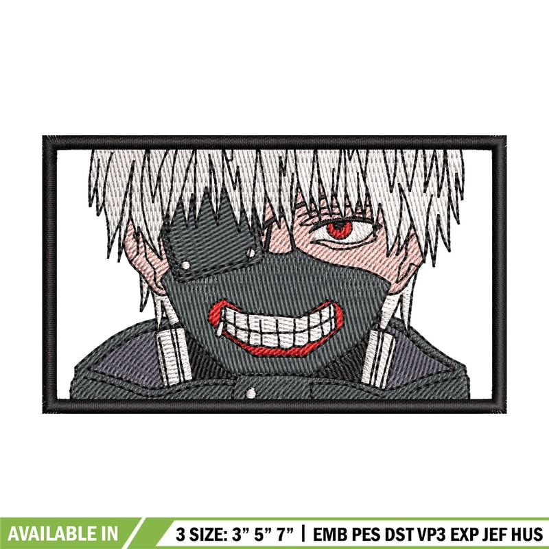 Ken kaneki embroidery design, Kaneki embroidery, Embroidery shirt, Embroidery file, Anime design, Digital download.jpg