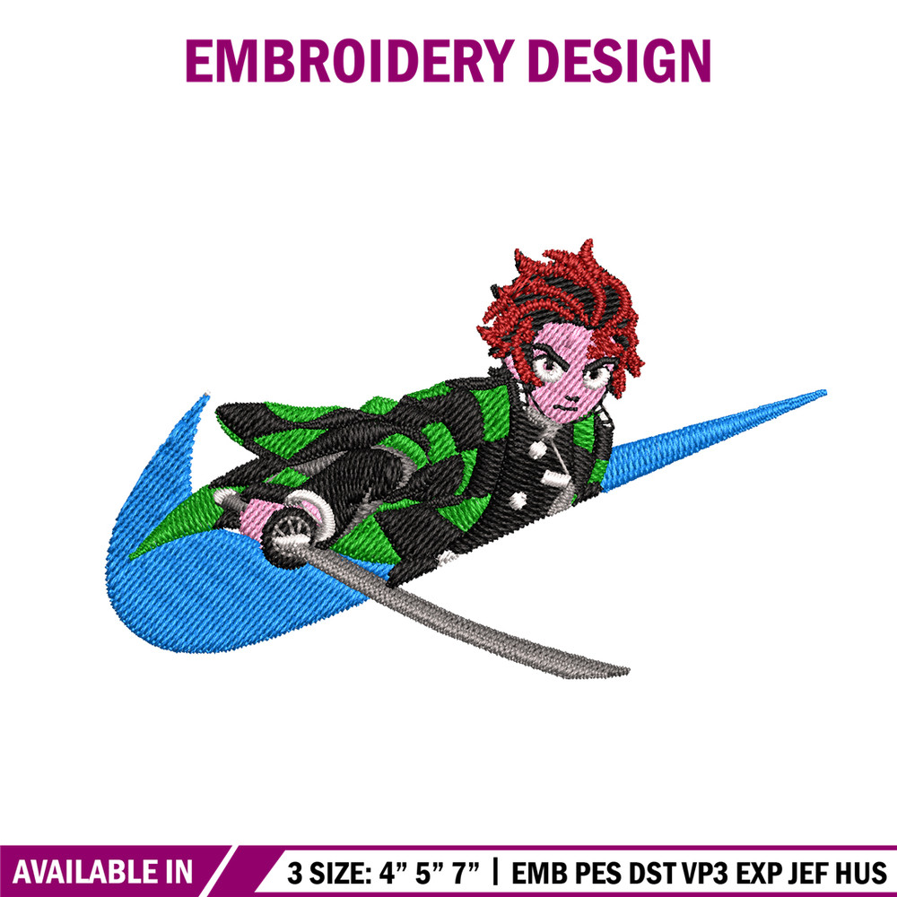 Tanjiro sword Nike embroidery design, Kimetsu no Yaiba embroidery, Nike design, anime design, Digital download.jpg