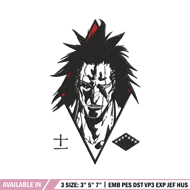 Kenpachi embroidery design, Bleach embroidery, Anime design, Embroidery shirt, Embroidery file, Digital download.jpg