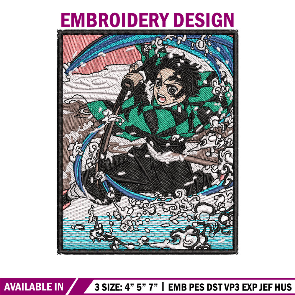Tanjiro water embroidery design, Tanjiro embroidery, Anime design, Embroidery shirt, Embroidery file, Digital download.jpg
