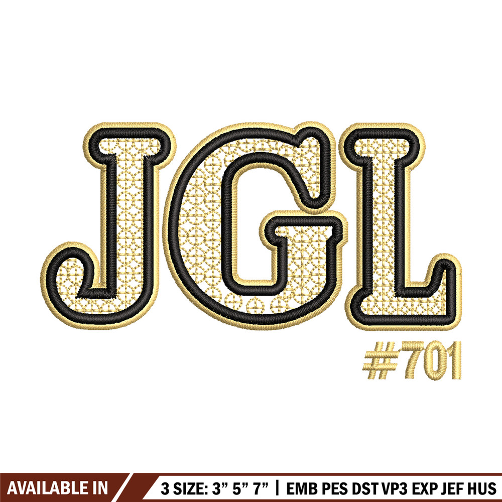JGL logo embroidery design, JGL logo embroidery, logo design, logo shirt, Embroidery file, Instant download.jpg