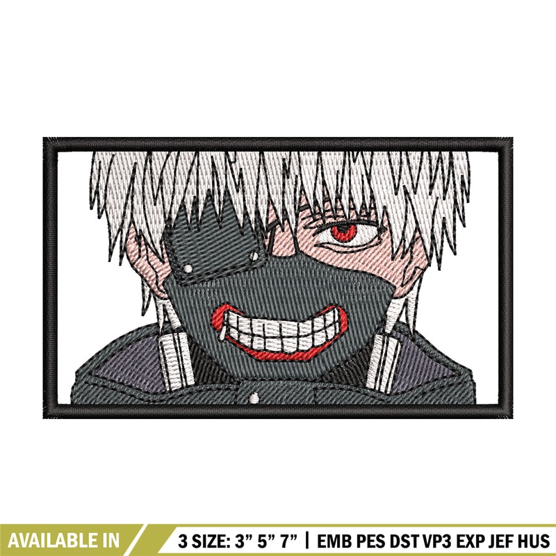 Ken kaneki embroidery design, Kaneki embroidery, Embroidery shirt, Embroidery file, Anime design, Digital download.jpg