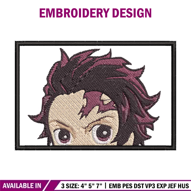 Tanjiro face embroidery design, Tanjiro embroidery, Anime design, Embroidery shirt, Embroidery file,Digital download.jpg