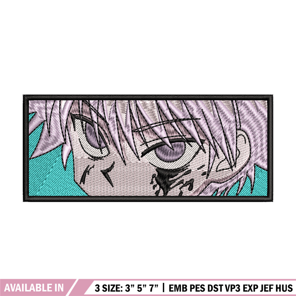 Killua eyes embroidery design, hunter x hunter embroidery, logo design, anime design, anime shirt, Digital download.jpg
