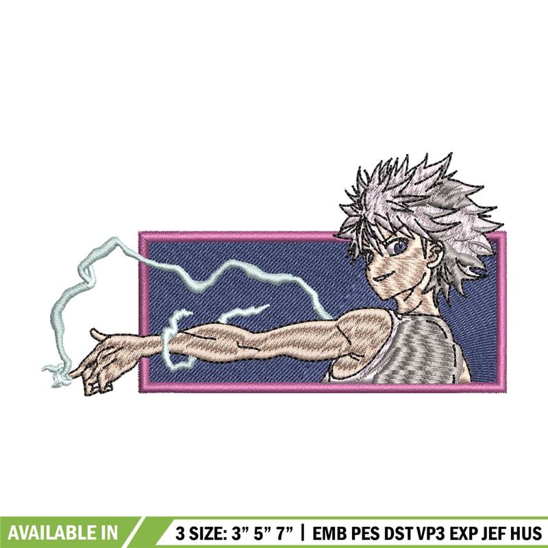 Killua lightning embroidery design, hunter x hunterr embroidery, embroidery file, anime design, Digital download.jpg