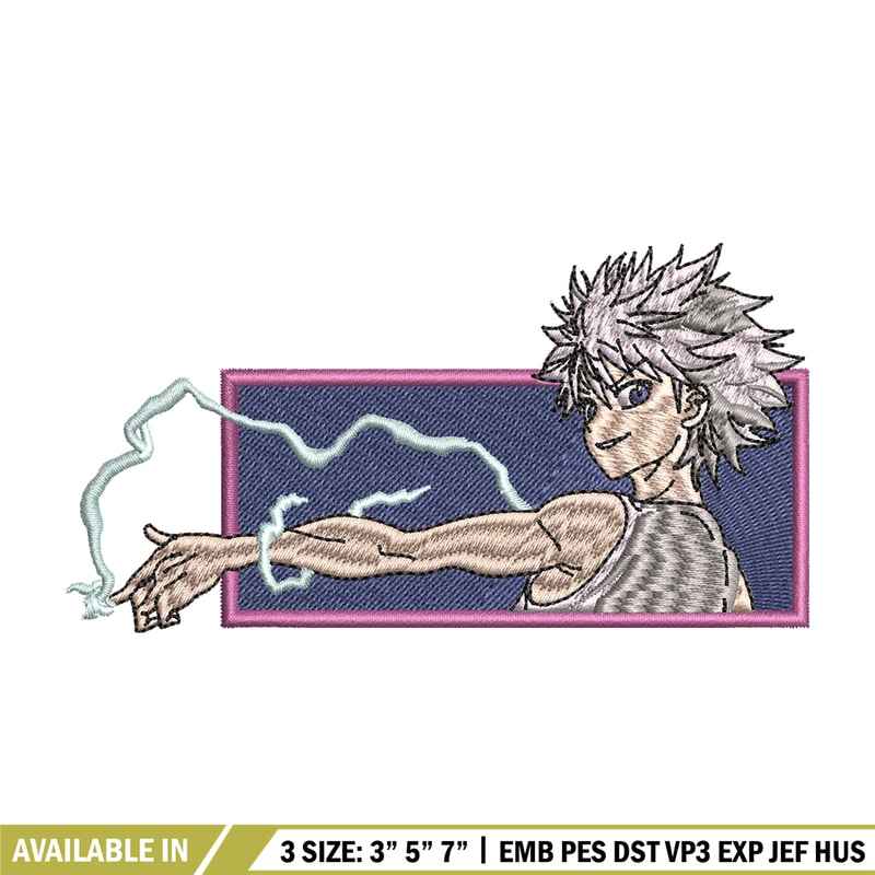 Killua lightning embroidery design, hunter x hunterr embroidery, embroidery file, anime design, Digital download.jpg