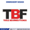 TBF logo embroidery design, TBF logo embroidery, logo design, logo shirt, Embroidery shirt, Instant download.jpg
