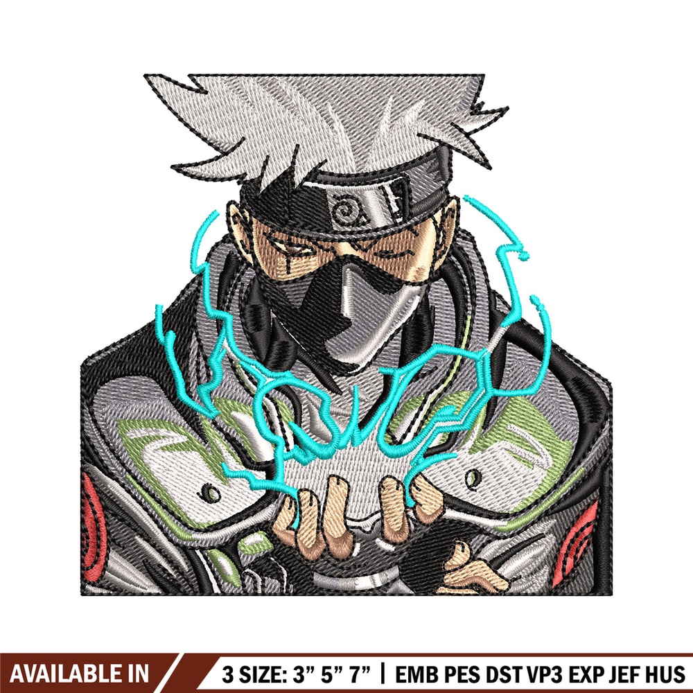 Kakashi chidori embroidery design, Naruto embroidery, Anime design, Embroidery shirt,Embroidery file,Digital download.jpg