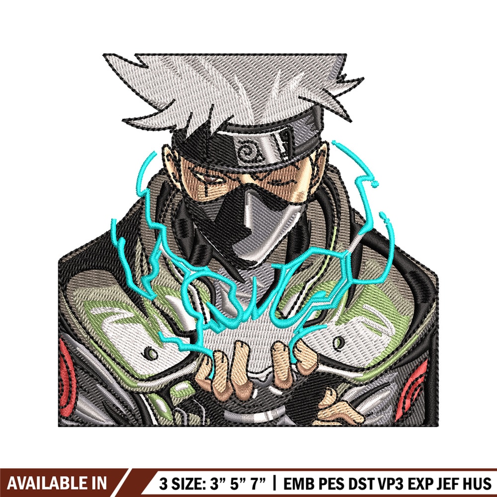 Kakashi chidori embroidery design, Naruto embroidery, Embroidery file, Embroidery shirt, Emb design, Digital download.jpg