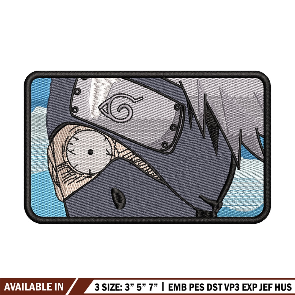 Kakashi funny embroidery design, Naruto embroidery, anime design, logo design, anime shirt, Digital download.jpg