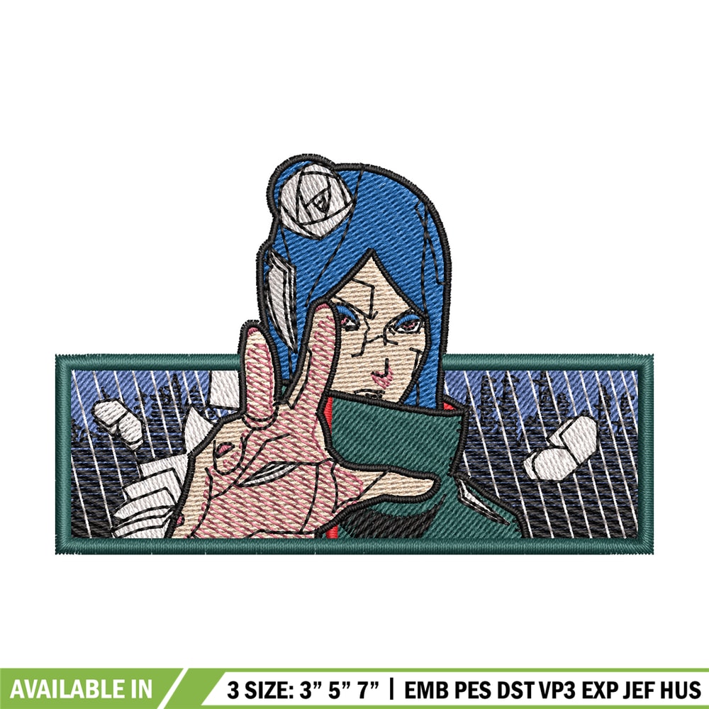 Konan frame embroidery design, Naruto embroidery, Anime design, Embroidery shirt, Embroidery file, Digital download.jpg