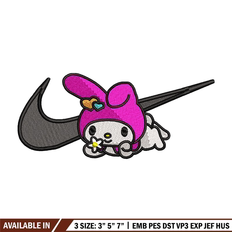 Kuromi Nike embroidery design, Hello kitty embroidery, Nike design, cartoon design, cartoon shirt, Digital download.jpg