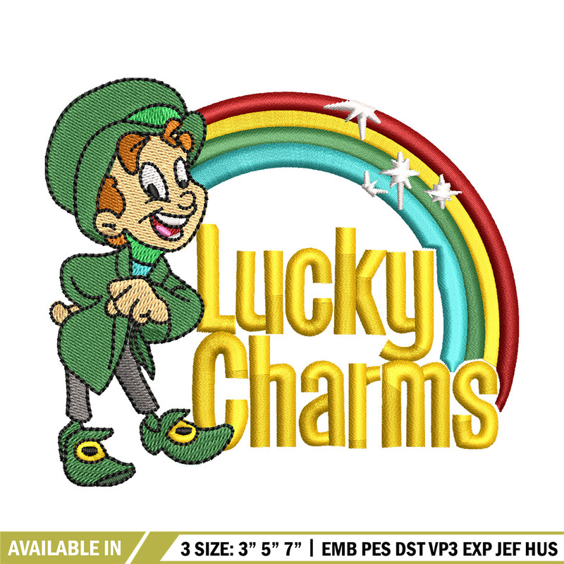 Lucky charms embroidery design, Lucky embroidery, Embroidery file, Embroidery shirt, Emb design,Digital download.jpg