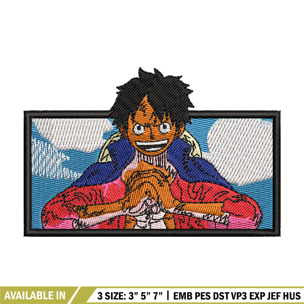 Luffy box embroidery design, One piece embroidery, Anime design, Embroidery shirt, Embroidery file, Digital download.jpg