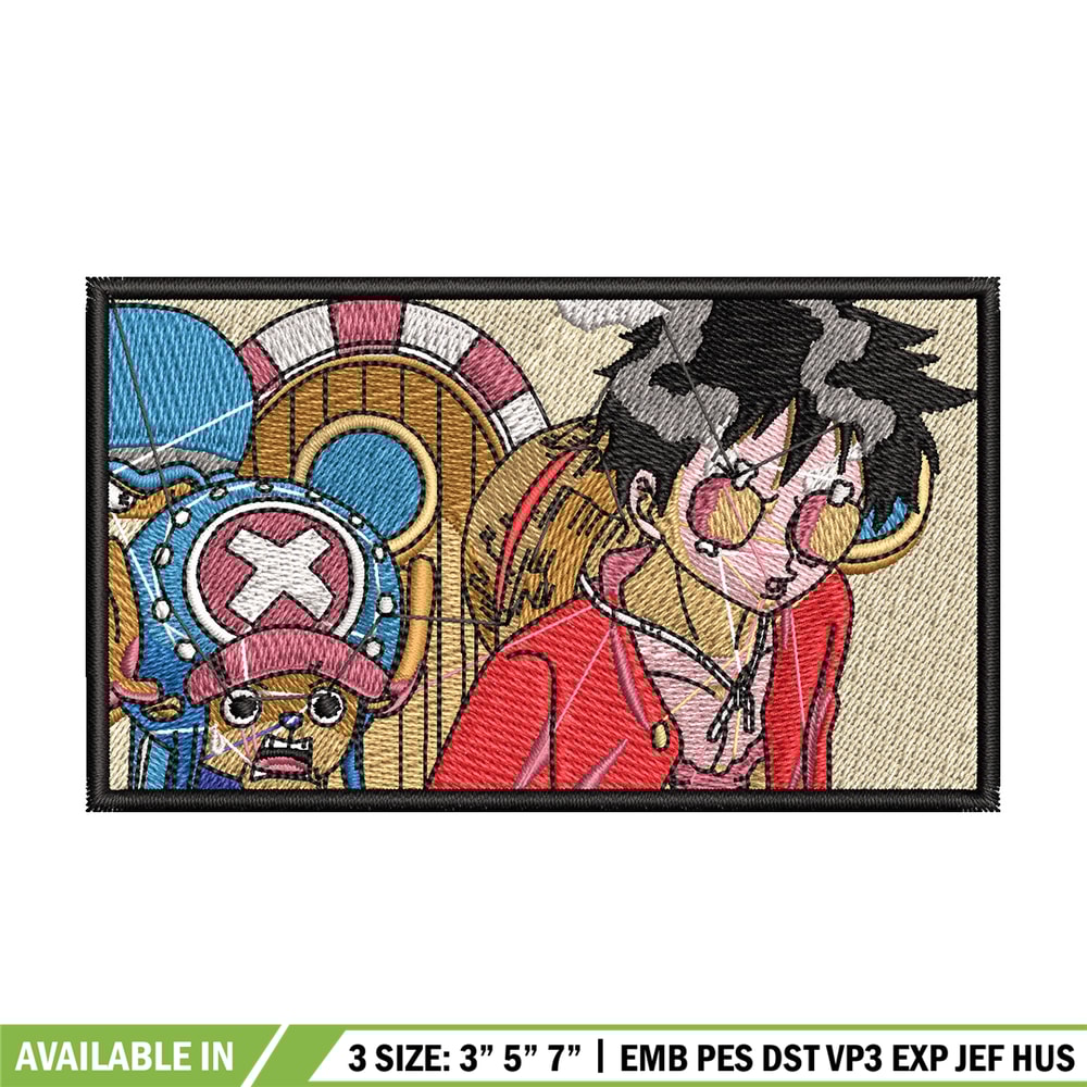 Luffy chopper embroidery design, One piece embroidery, Embroidery shirt, Embroidery file, Anime design, Digital download.jpg