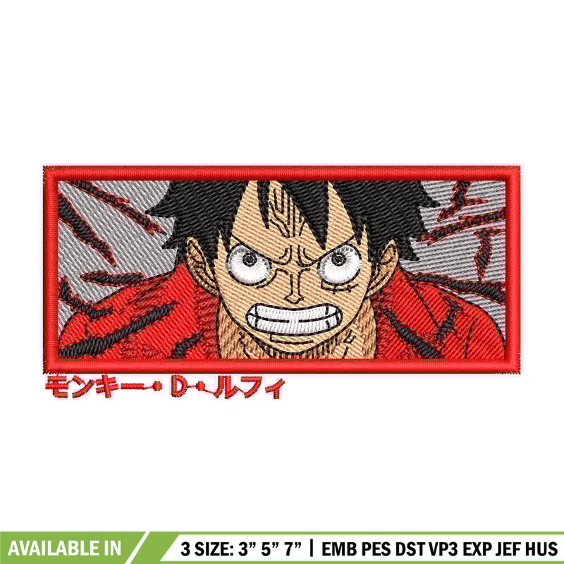 Luffy haki embroidery design, One piece embroidery, Anime design, Embroidery shirt, Embroidery file, Digital download.jpg