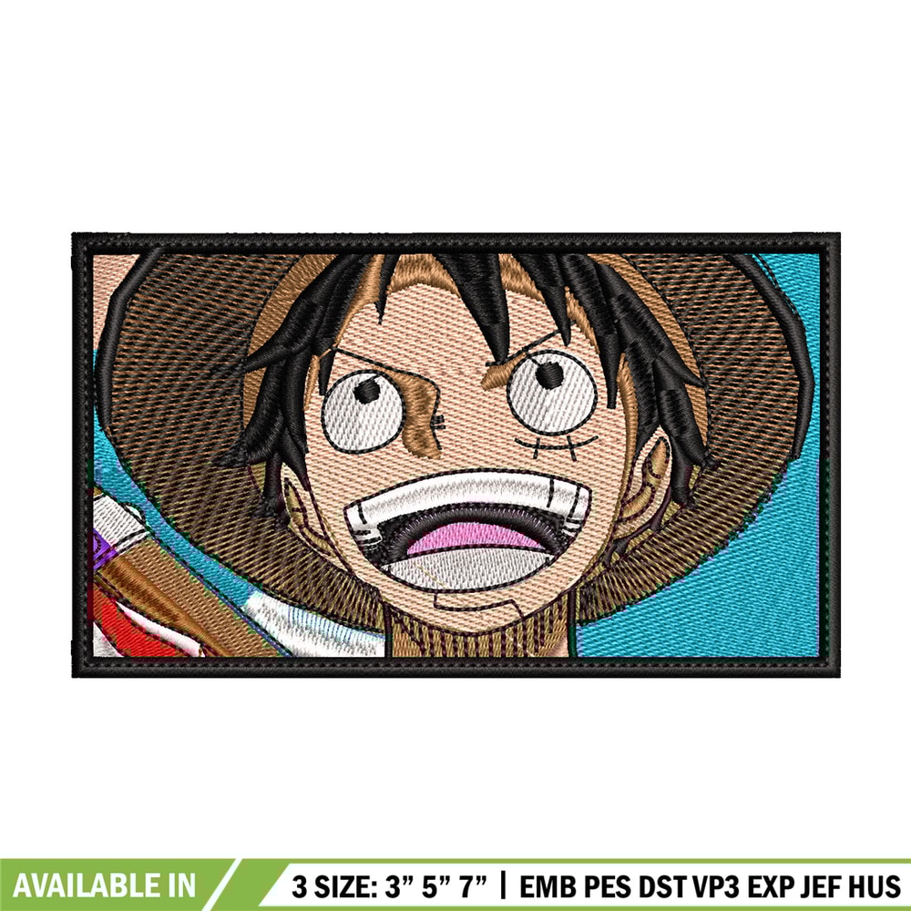 Luffy laugh embroidery design, One piece embroidery, Anime design, Embroidery shirt, Embroidery file, Digital download.jpg
