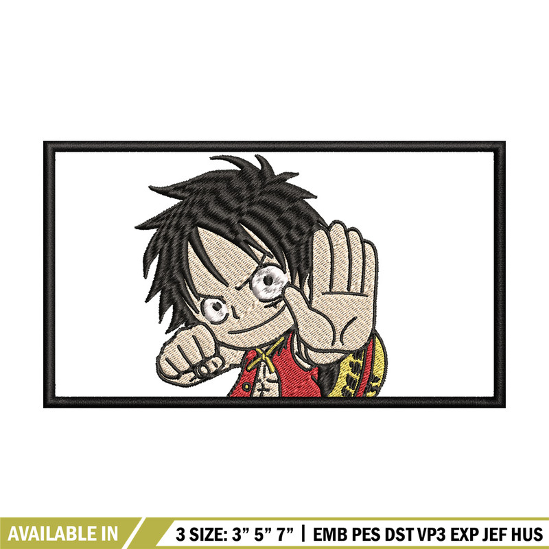 Luffy kid embroidery design, One piece embroidery, Anime design, Embroidery shirt, Embroidery file, Digital download.jpg