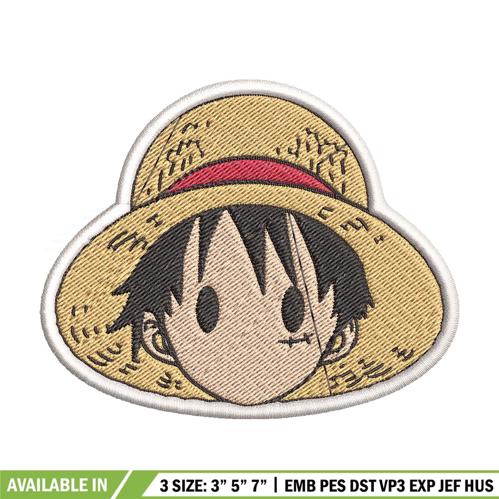 Luffy logo embroidery design, One piece embroidery, Anime design, Embroidery file, Embroidery shirt, Digital download.jpg