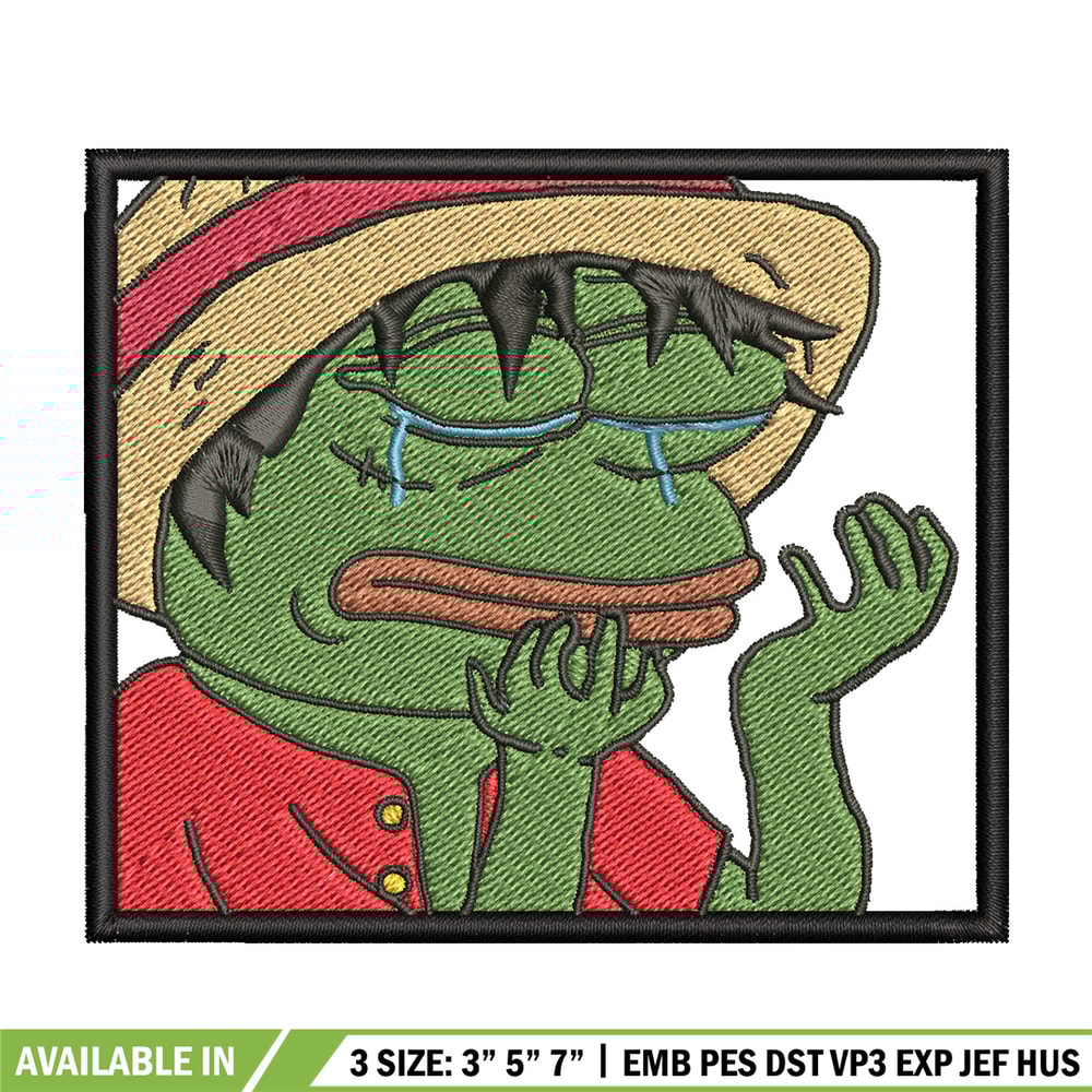 Luffy meme embroidery design, One piece embroidery, Anime design, Embroidery shirt, Embroidery file, Digital download.jpg