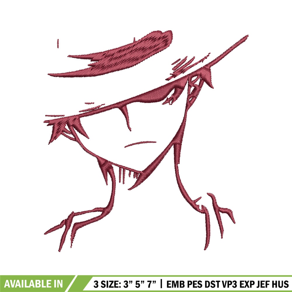 Luffy poster embroidery design, One piece embroidery, Anime design, Embroidery file, Embroidery shirt, Digital download.jpg