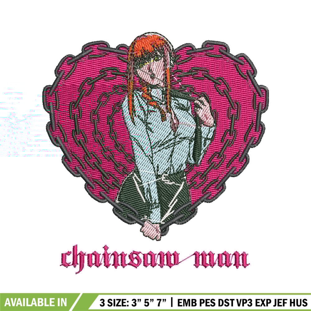 Makima embroidery design, Chainsaw man embroidery, Anime design, Embroidery shirt, Embroidery file, Digital download.jpg