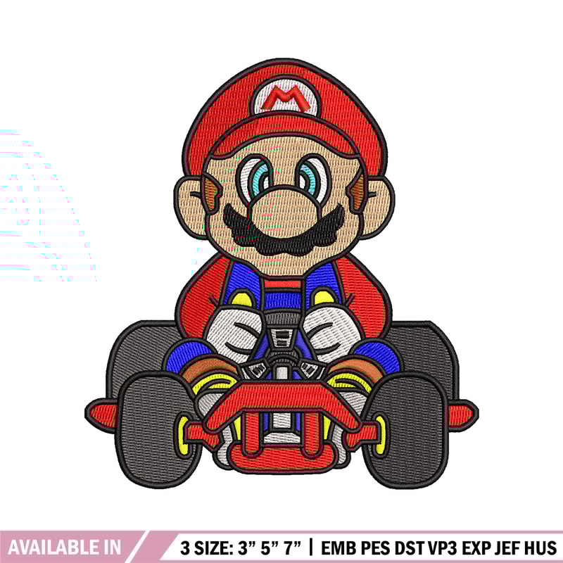 Mario car embroidery design, Mario embroidery, Embroidery file, Embroidery shirt, Emb design, Digital download.jpg