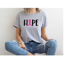 hope pink ribbon shirt ,breast cancer hope shirt, breast cancer awareness shirt, breast cancer warrior gift shirt ,cance