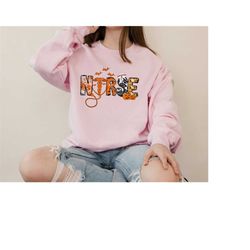 halloween nurse sweatshirt, halloween nursing hoodie, nurse fall sweatshirt, halloween nurse gift, nursing shirt, hallow