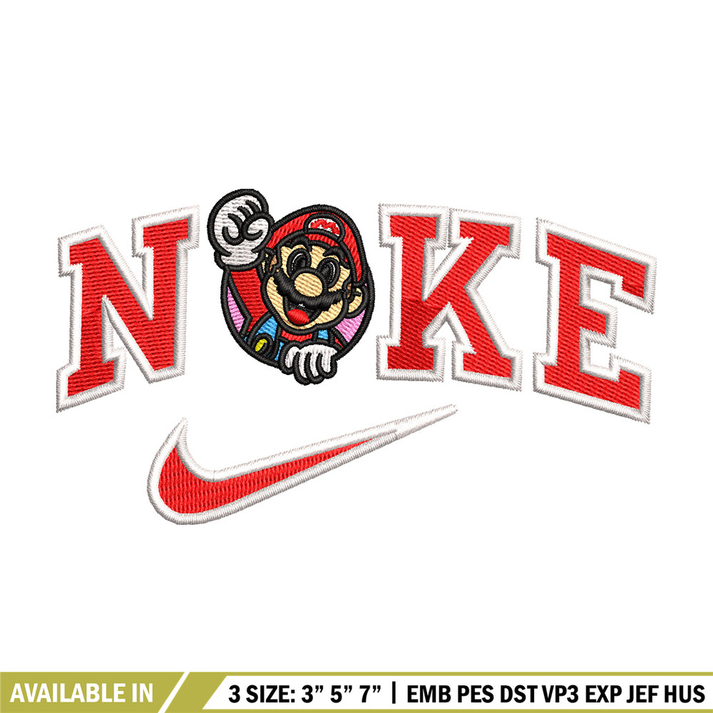 Mario swoosh embroidery design, Mario embroidery, Embroidery file, Embroidery shirt, Nike design,Digital download.jpg