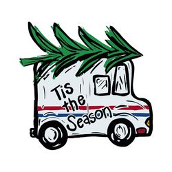 tis the season postal worker christmas tree png, xmas png, save postal png, christmas logo png, instant download