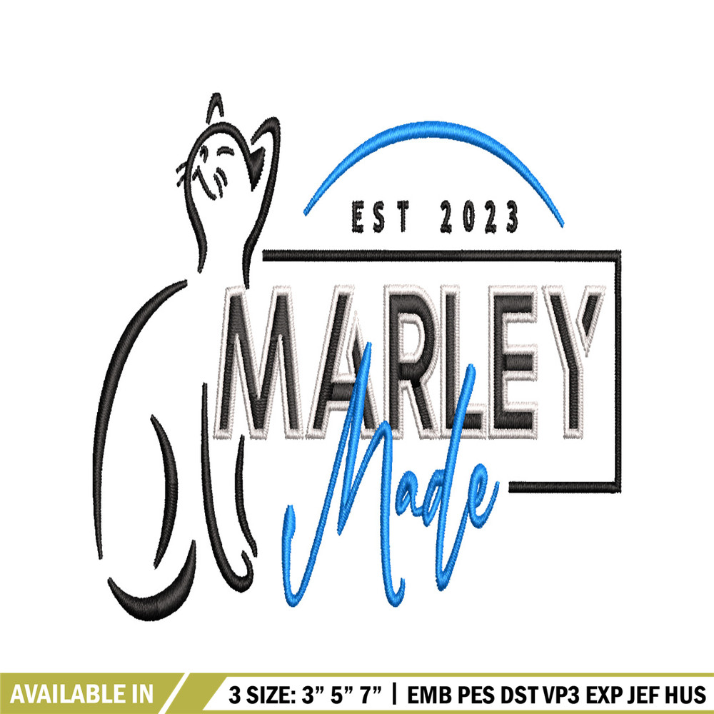 Marley Made embroidery design, Marley Made embroidery, logo design, Logo shirt, embroidery file, Digital download.jpg
