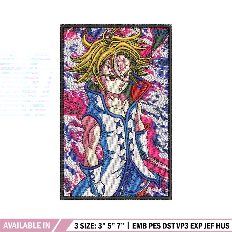 Meliodas poster embroidery design, Meliodas embroidery,Embroidery shirt, Embroidery file, Anime design, Digital download.jpg