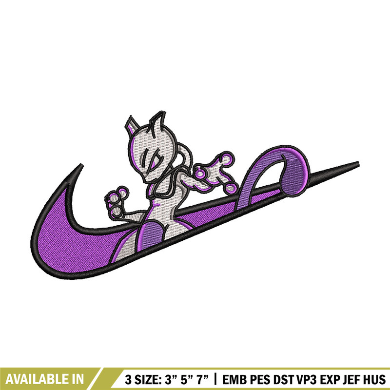 Mewtwo nike embroidery design, Pokemon embroidery, Nike design, Embroidery shirt, Embroidery file, Digital download.jpg