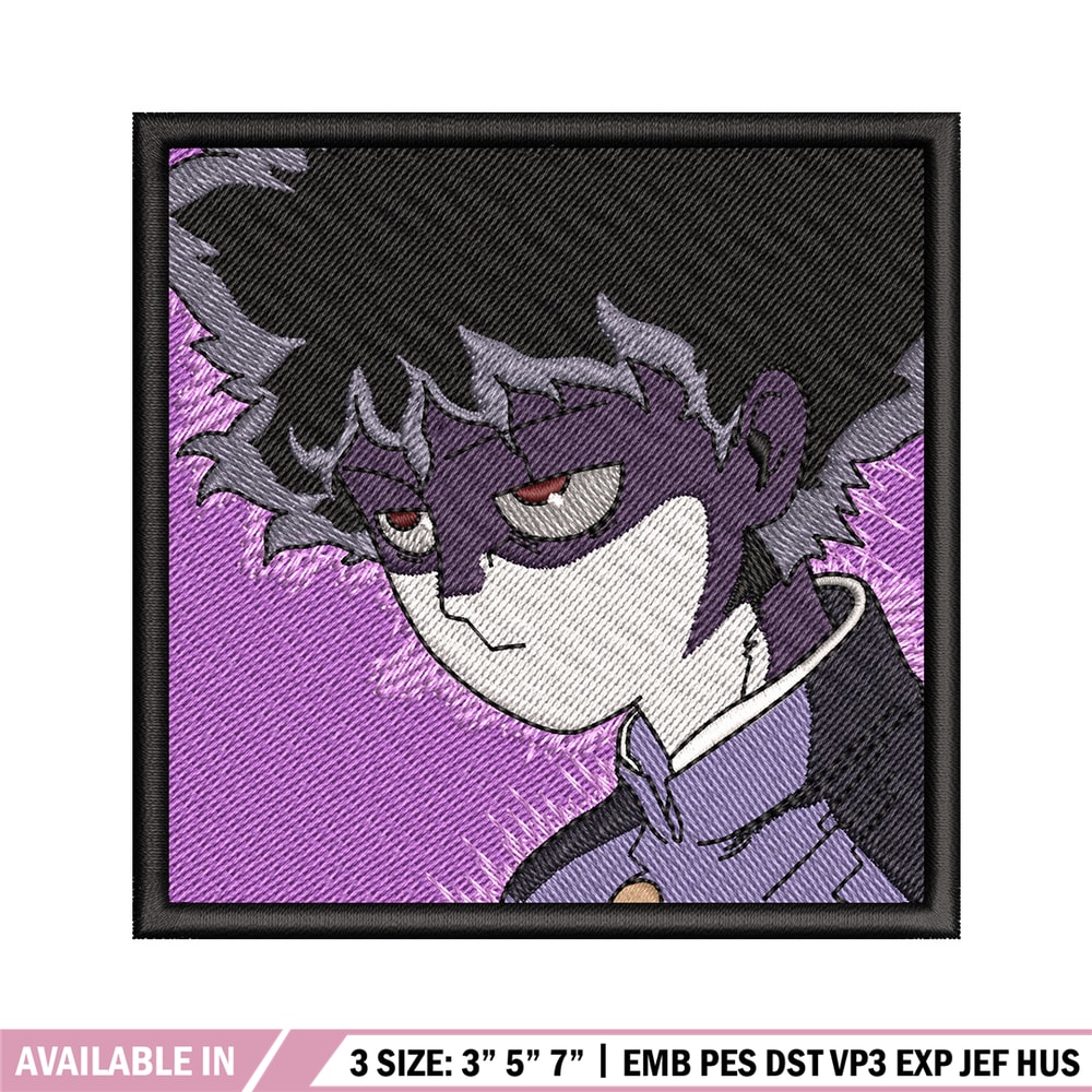 Mob 100 embroidery design, Mob psycho embroidery, Anime design, Embroidery shirt, Embroidery file, Digital download.jpg