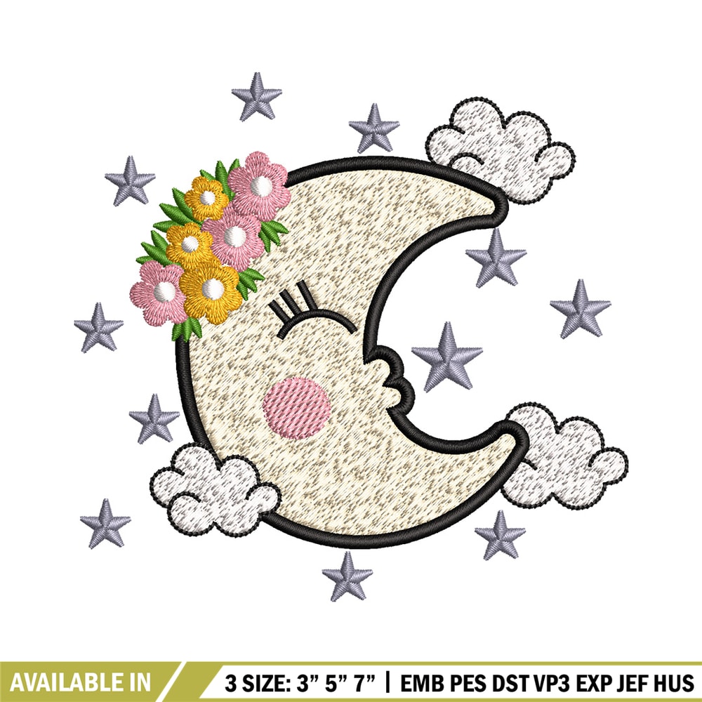 Moon cute embroidery design, Moon embroidery, Embroidery file, Embroidery shirt, Emb design, Digital download.jpg