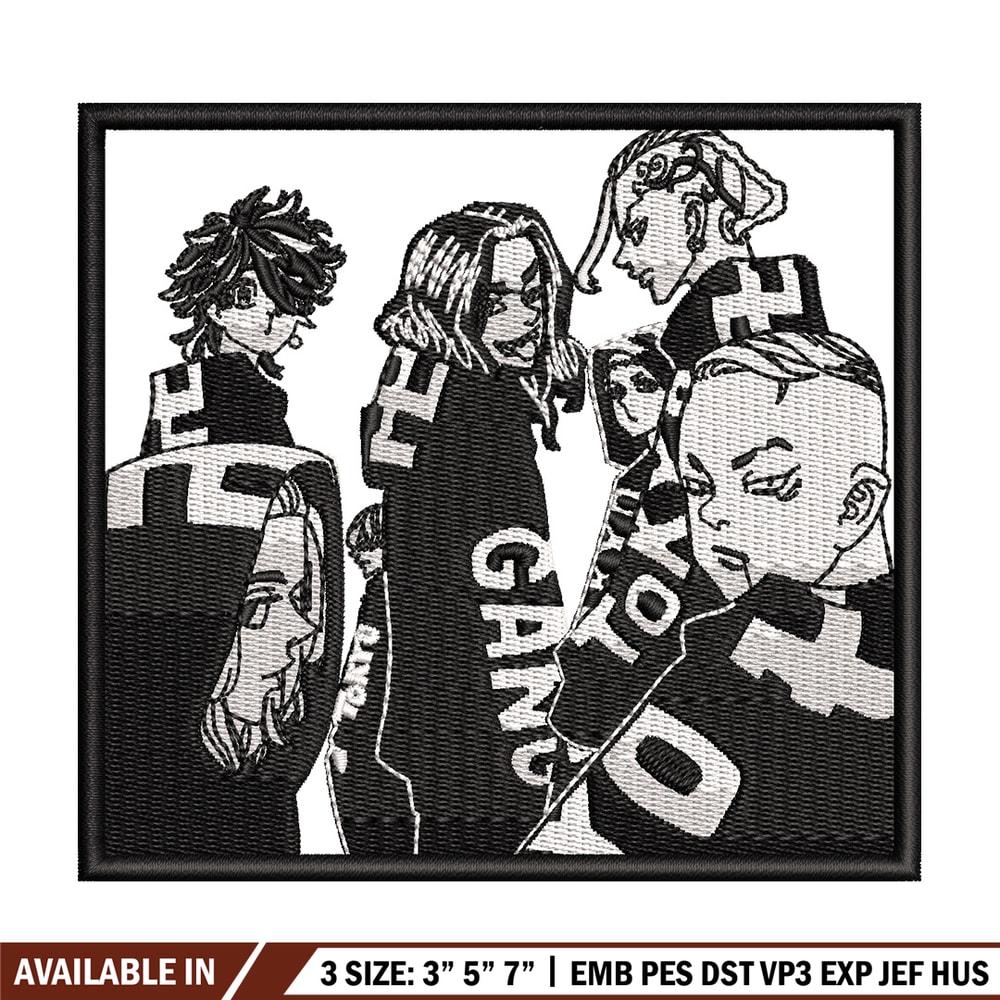 Mikey friends embroidery design, Mikey embroidery, Anime design, Embroidery shirt, Embroidery file, Digital download.jpg