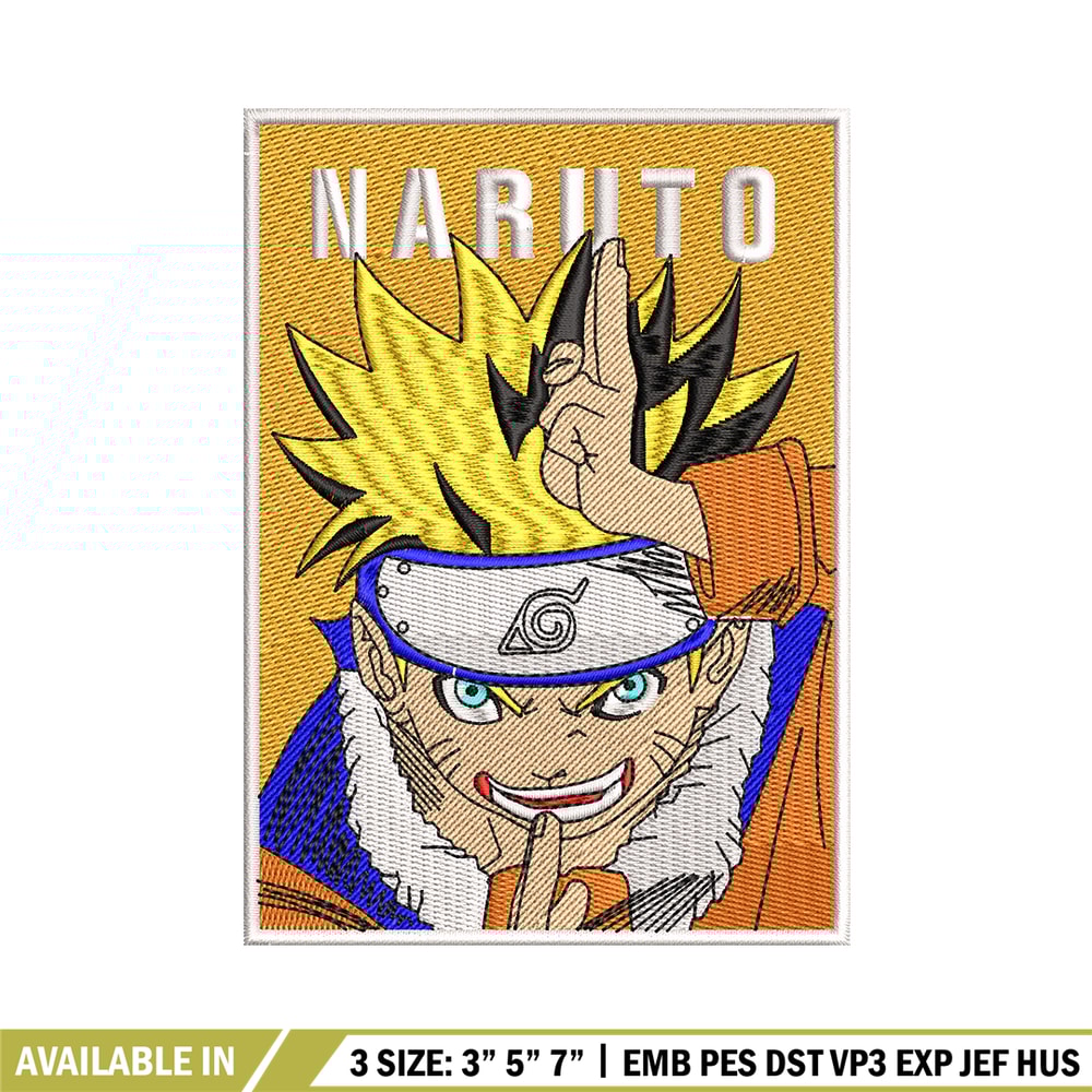 Naruto poster embroidery design, Naruto embroidery, embroidery file, anime design, anime shirt, Digital download.jpg