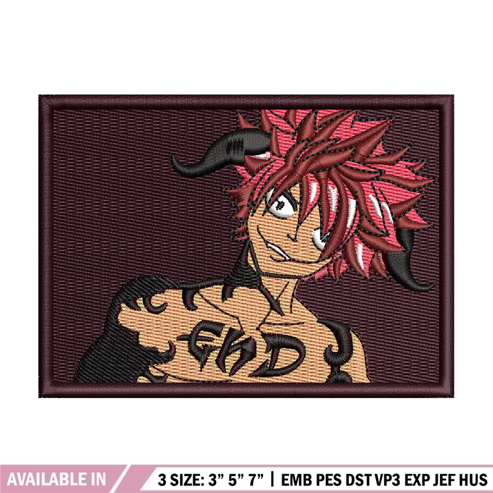 Natsu frame embroidery design, Fairy tail embroidery, Anime design, Embroidery shirt, Embroidery file, Digital download.jpg