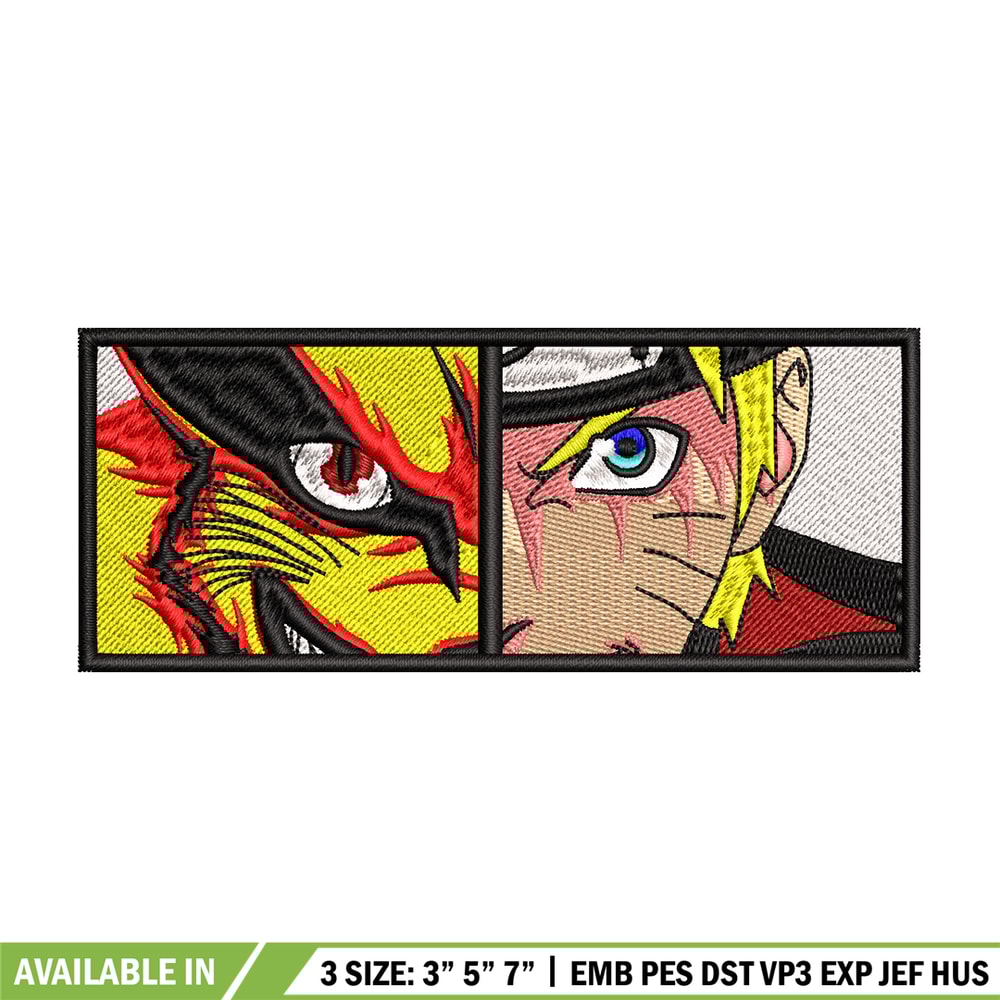 Naruto X Kurama embroidery design, Naruto embroidery, embroidery file, , anime design, anime shirt, Digital download.jpg