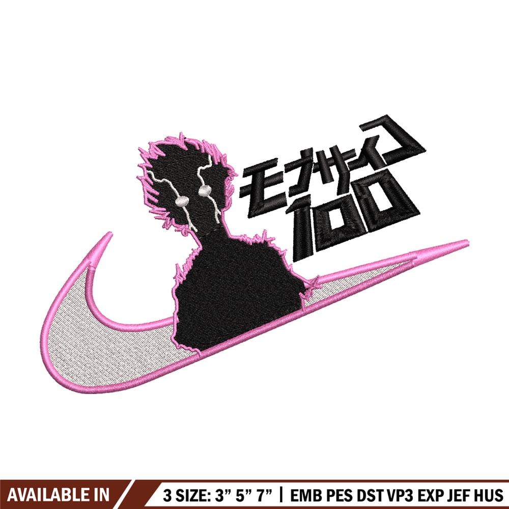Mob Psycho Nike embroidery design, Mob Psycho 100 embroidery, Nike design, anime design, anime shirt, Digital download.jpg