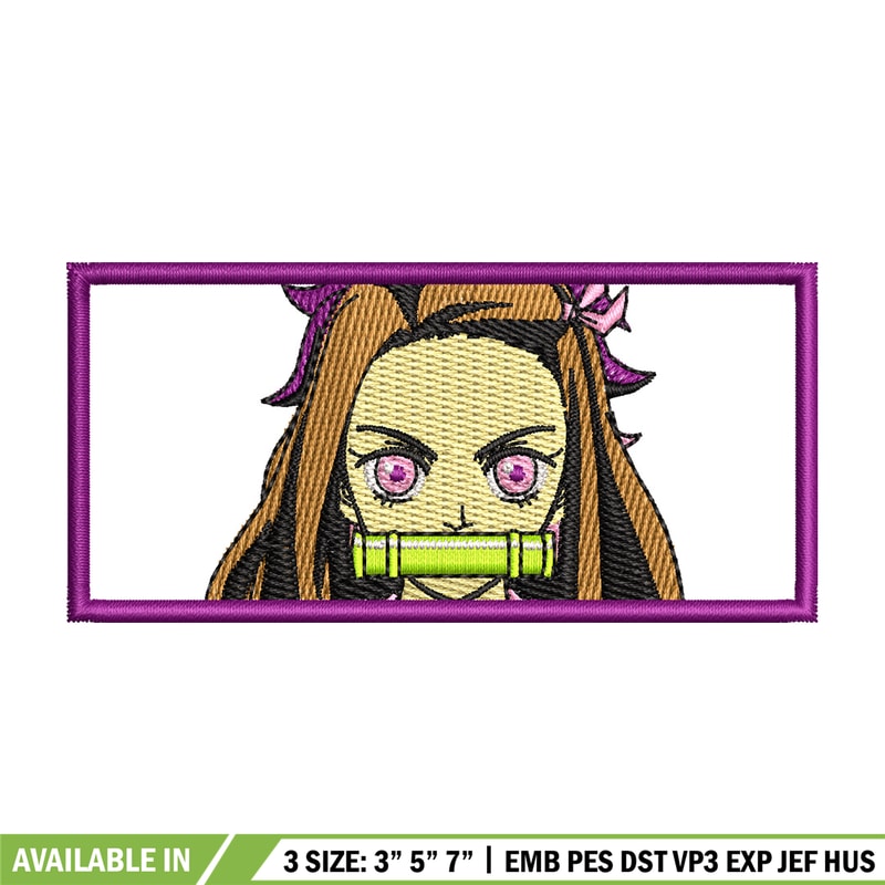 Nezuko bamboo embroidery design, Neuzko embroidery, Anime design, Embroidery shirt, Embroidery file, Digital download.jpg