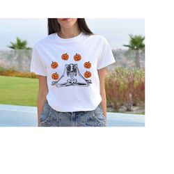 halloween pumpkin shirt, skeleton halloween shirt, pumpkin shirt, fall shirt, gift skeleton shirt, pumpkin gift shirt, h