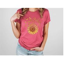 sunflower butterfly shirt, flower shirt, butterfly tee, sunflower gift shirt, sunflower shirt, cute floral tee, flower t