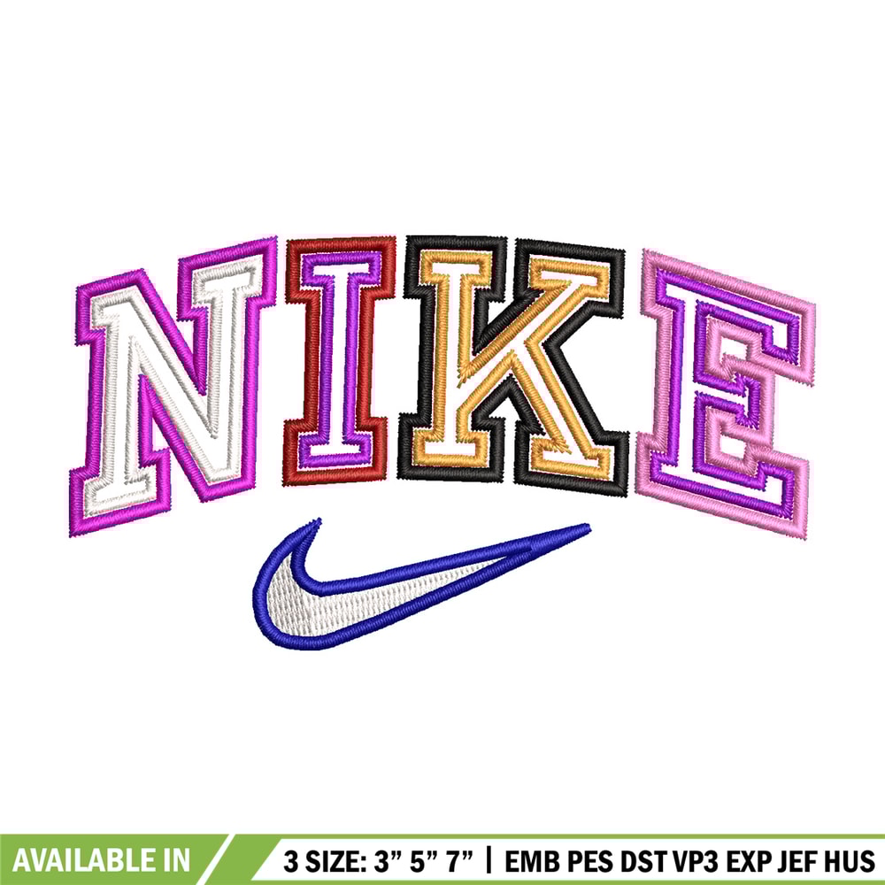 Nike color embroidery design, Nike embroidery, Nike design, Embroidery shirt, Embroidery file,Digital download.jpg