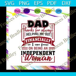 dad thanks for always helping me out financially svg, fathers day gift from son, fathers day gift, gift for papa, father