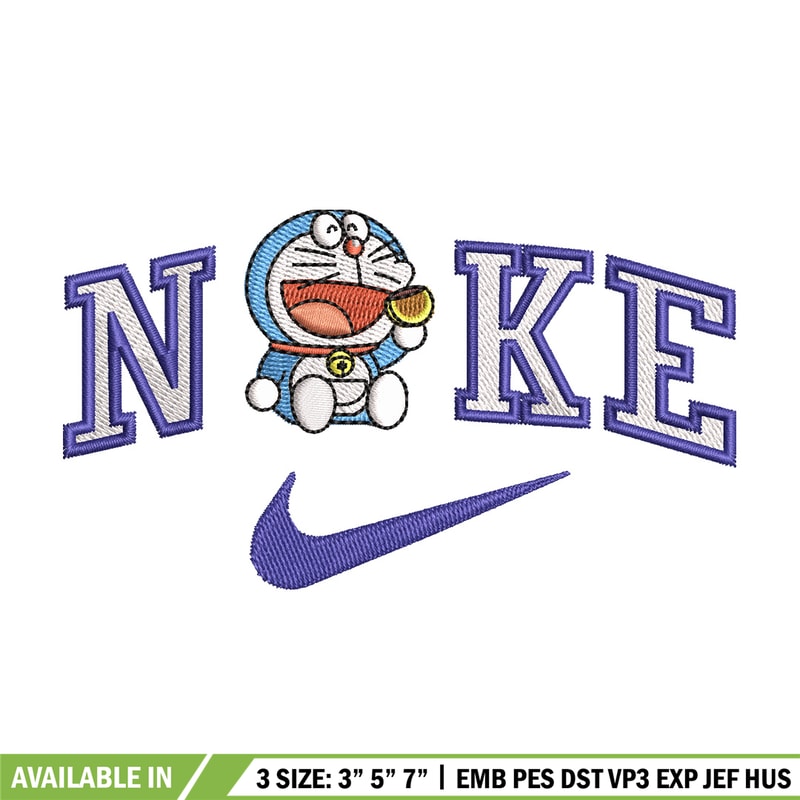 Nike doraemon embroidery design, Doraemon embroidery, Emb design, Embroidery shirt, Embroidery file, Digital download.jpg